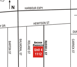 Click to see printable map of Anchor Products Thunder Bay, Northern Ontario location.